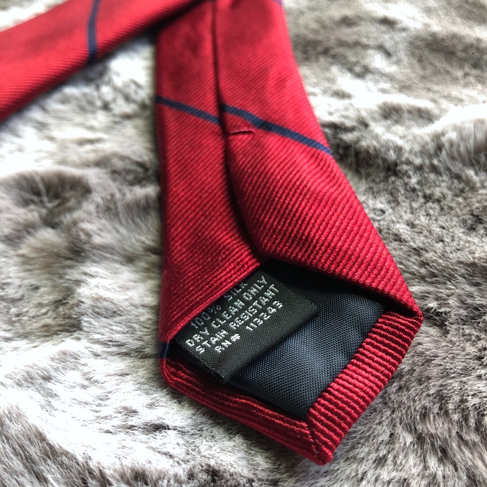 2x Tie Bar Delta Stripe Ties, super skinny, silk - Picture 4 of 15